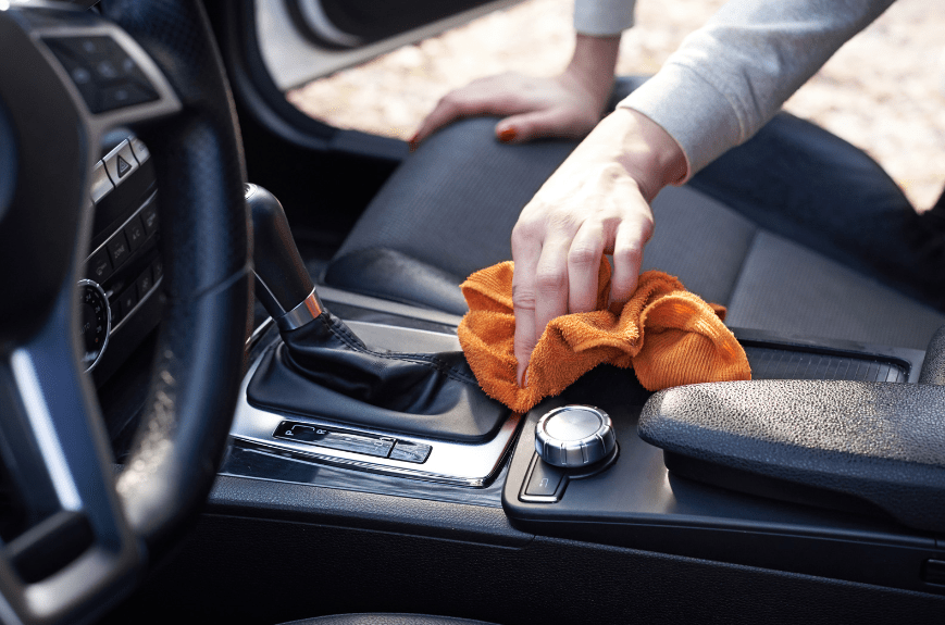 car's interior microfiber towels orange