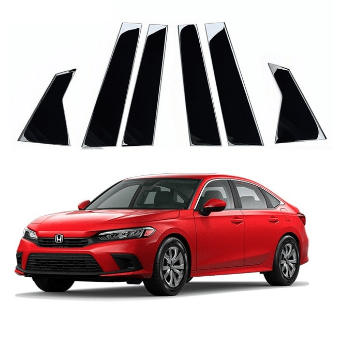 civic Door Pillar Glossy Black Trim