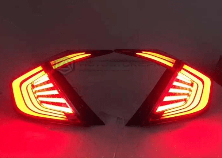 Lava Styled Tail Lamps In Red For Honda Civic