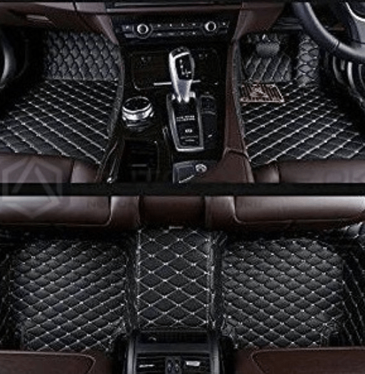 Corolla 7D Diamond Floor Mats (Black color with Grey Stitch)