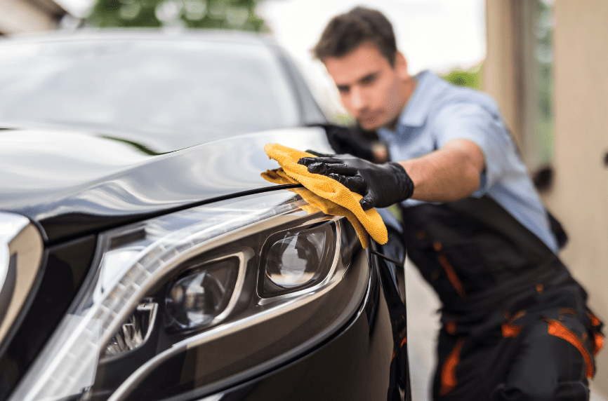 checking car after waxing