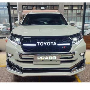 Toyota Land Cruiser Prado Front Bumper Protector with LED Black 2018-2020
