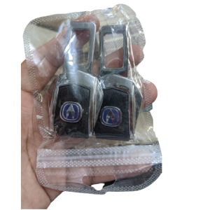 Changan Plastic Seat Belt Clip Pair Black Silver