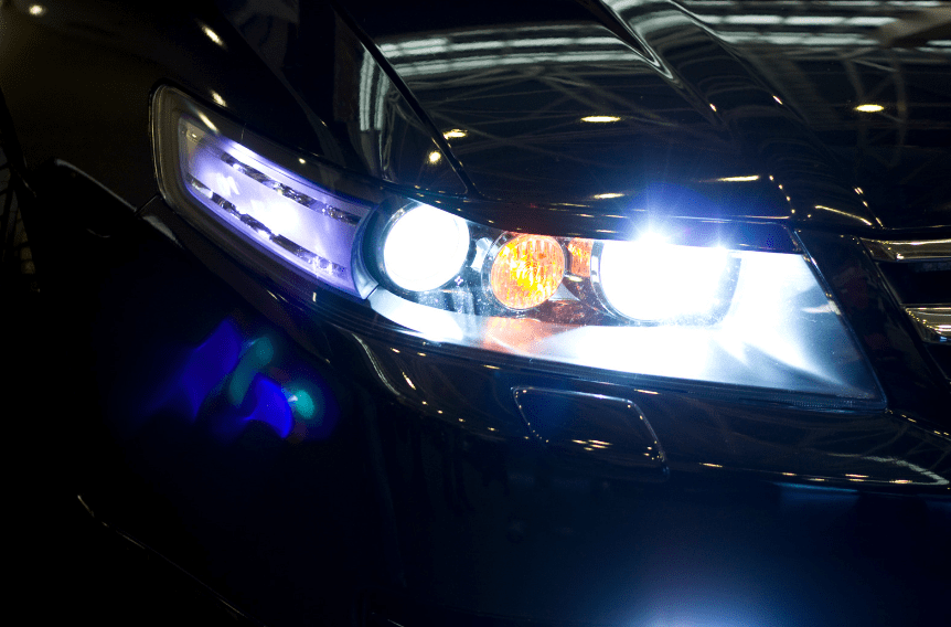 checking car lights night