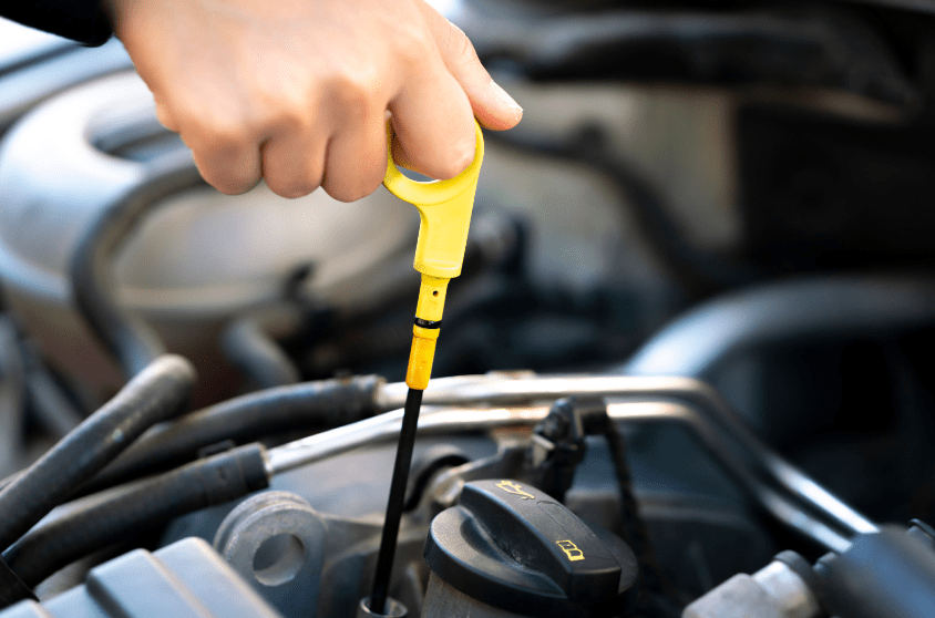 checking engine oil