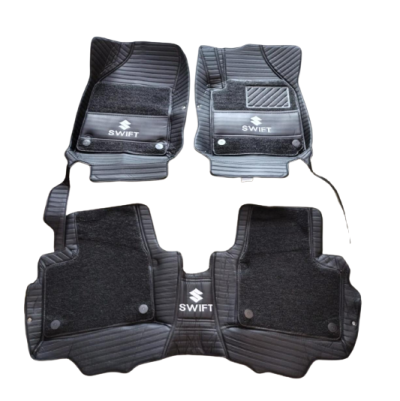 Suzuki Swift 9D Floor Mats Horizontal Stitch Black With Black Grass 2022-2023