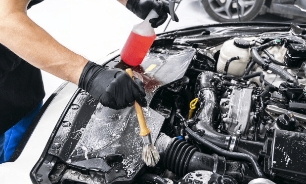 car engine degreasing