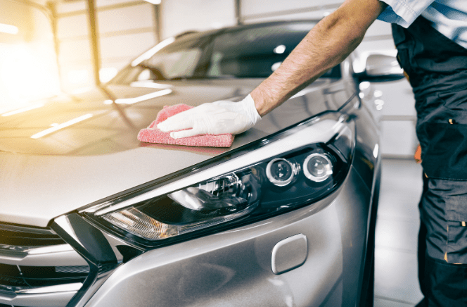 car wax detailing grey