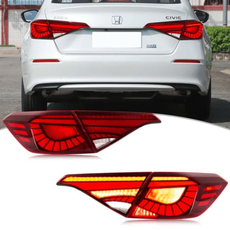 civic 2023 Snake Style Tail Lamps Red