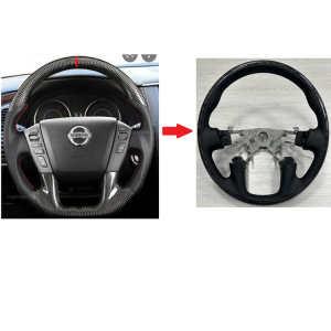 Wood Leather Steering V2 For Nissan Y62 2015-2018