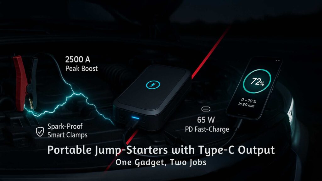 Portable jump-starters with Type-C output