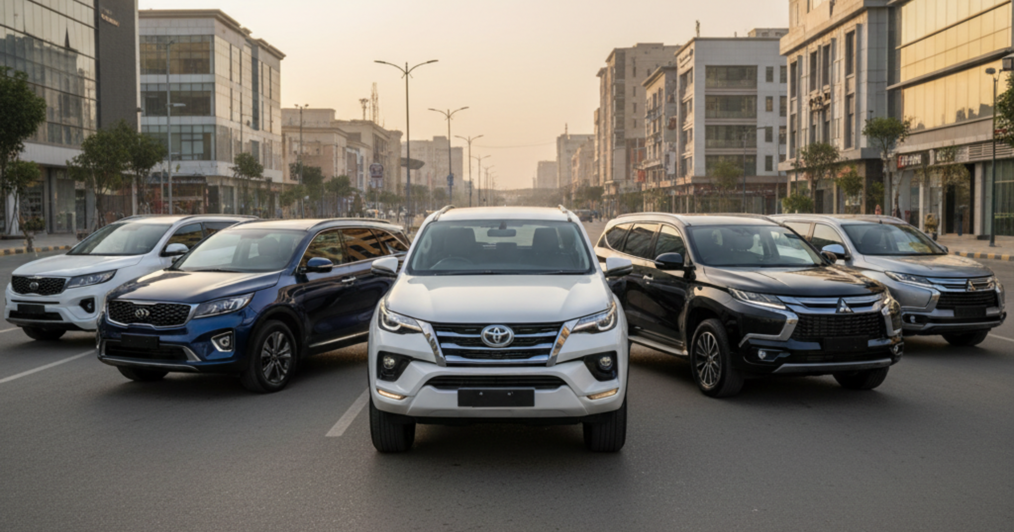 A blog banner image showcasing various SUVs next to each other.