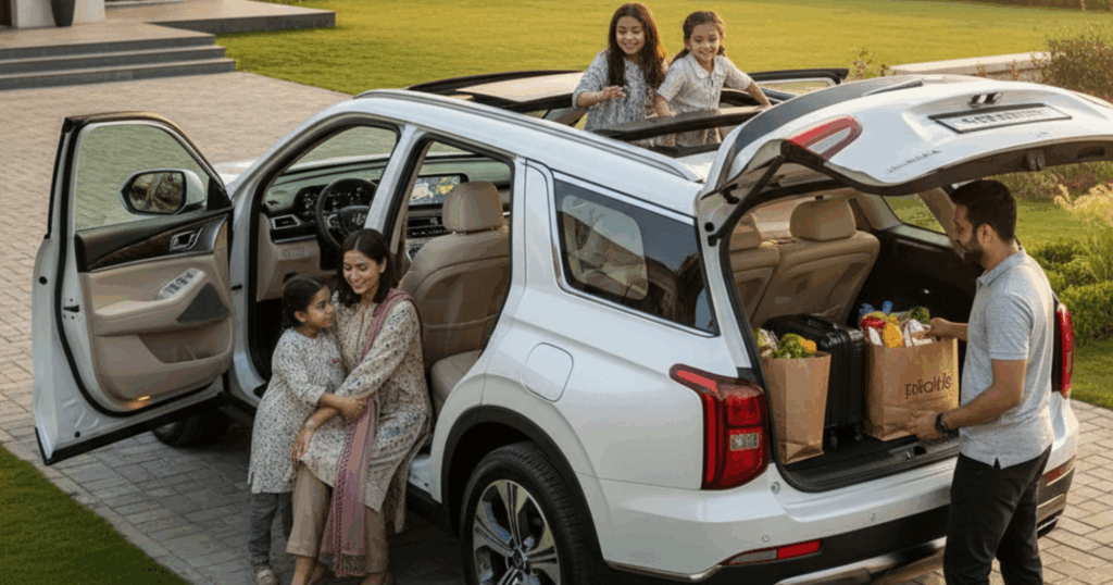 A blog banner image showing Hyundai Palisade and a family