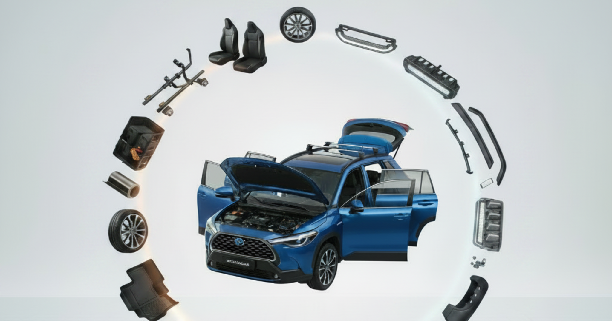 A blog banner showing Corolla Cross Accessories for SUV