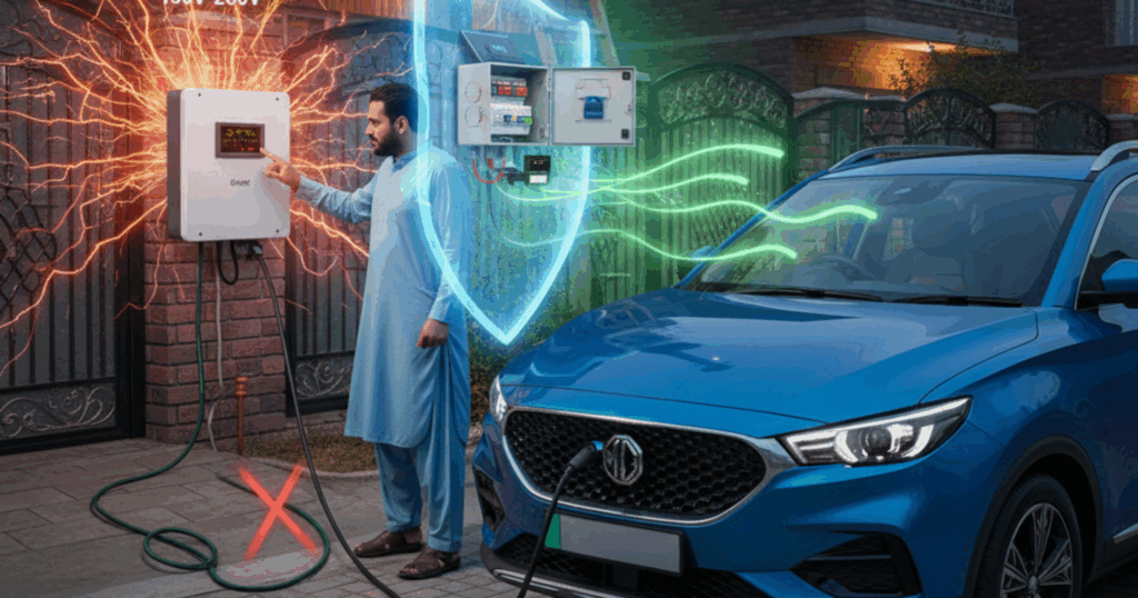 A blog banner image showing an EV being charged.