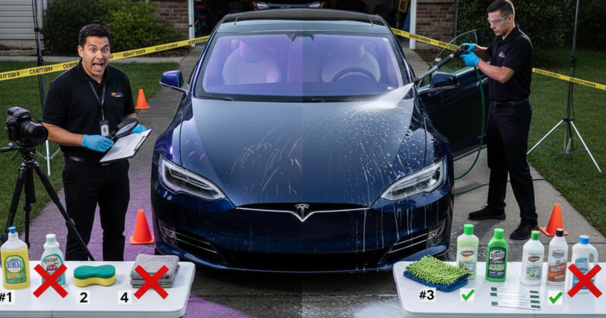 A blog banner image showing a car being washed.
