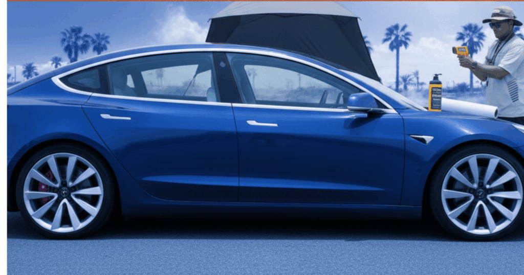 A blog banner image showing a blue car.