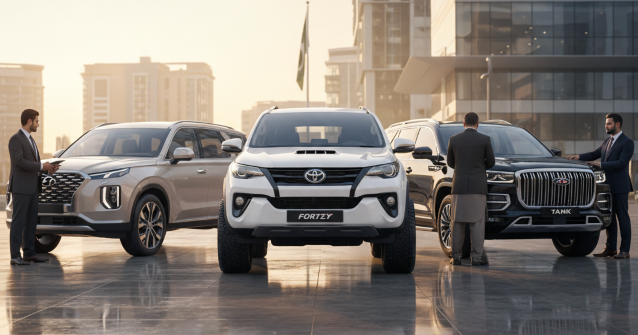 A blog benner image showing three SUVs.
