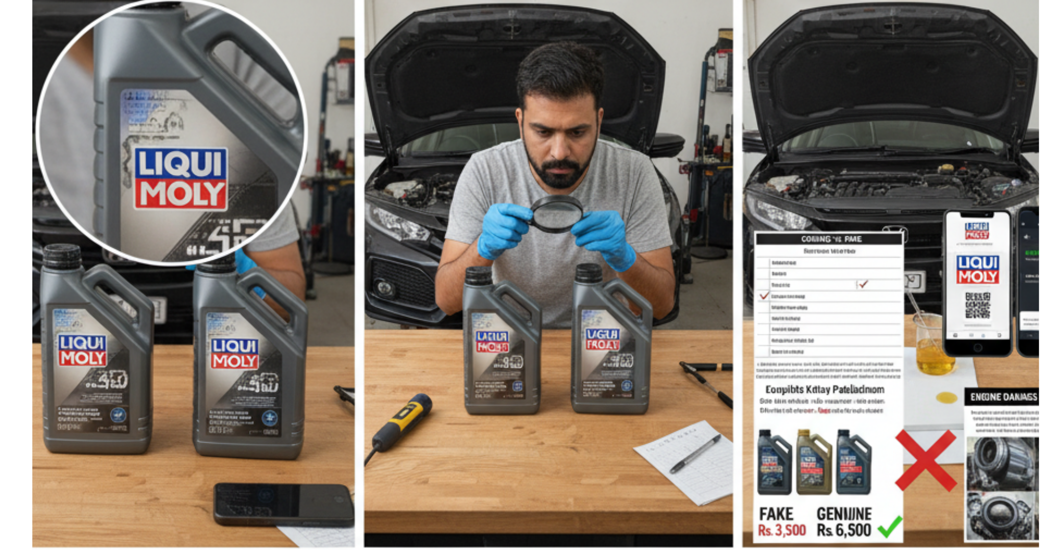 A log banner image showing Engine oil checking methods