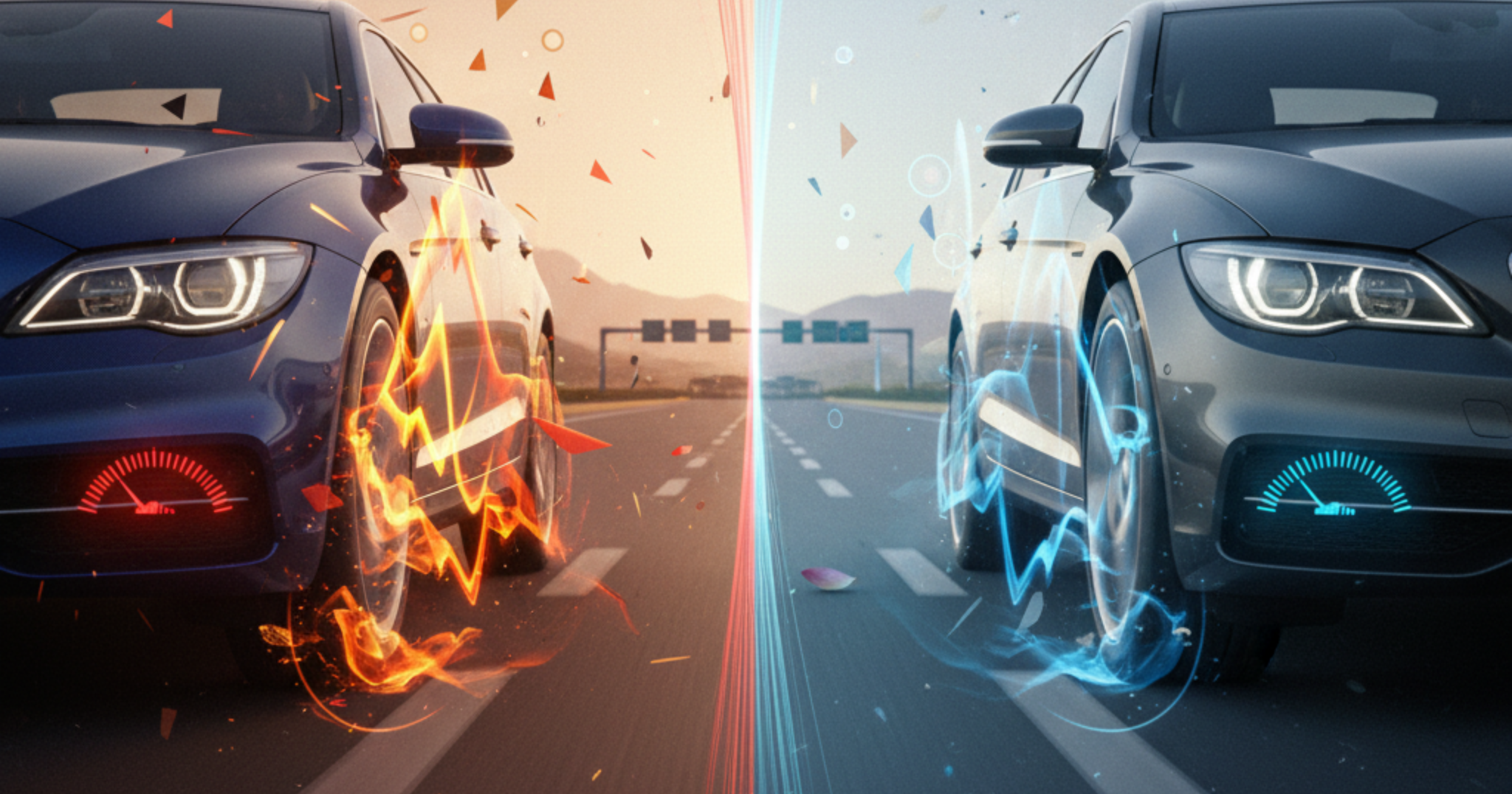 A blog banner image showing two cars