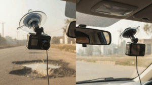 A blog banner image showing dashcams