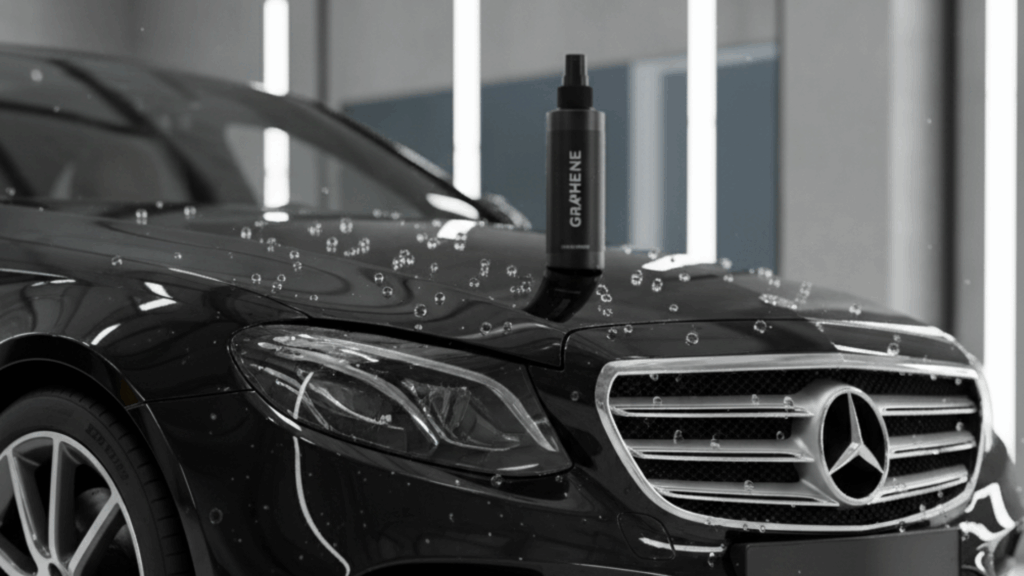 A blog banner image showing a graphene spray