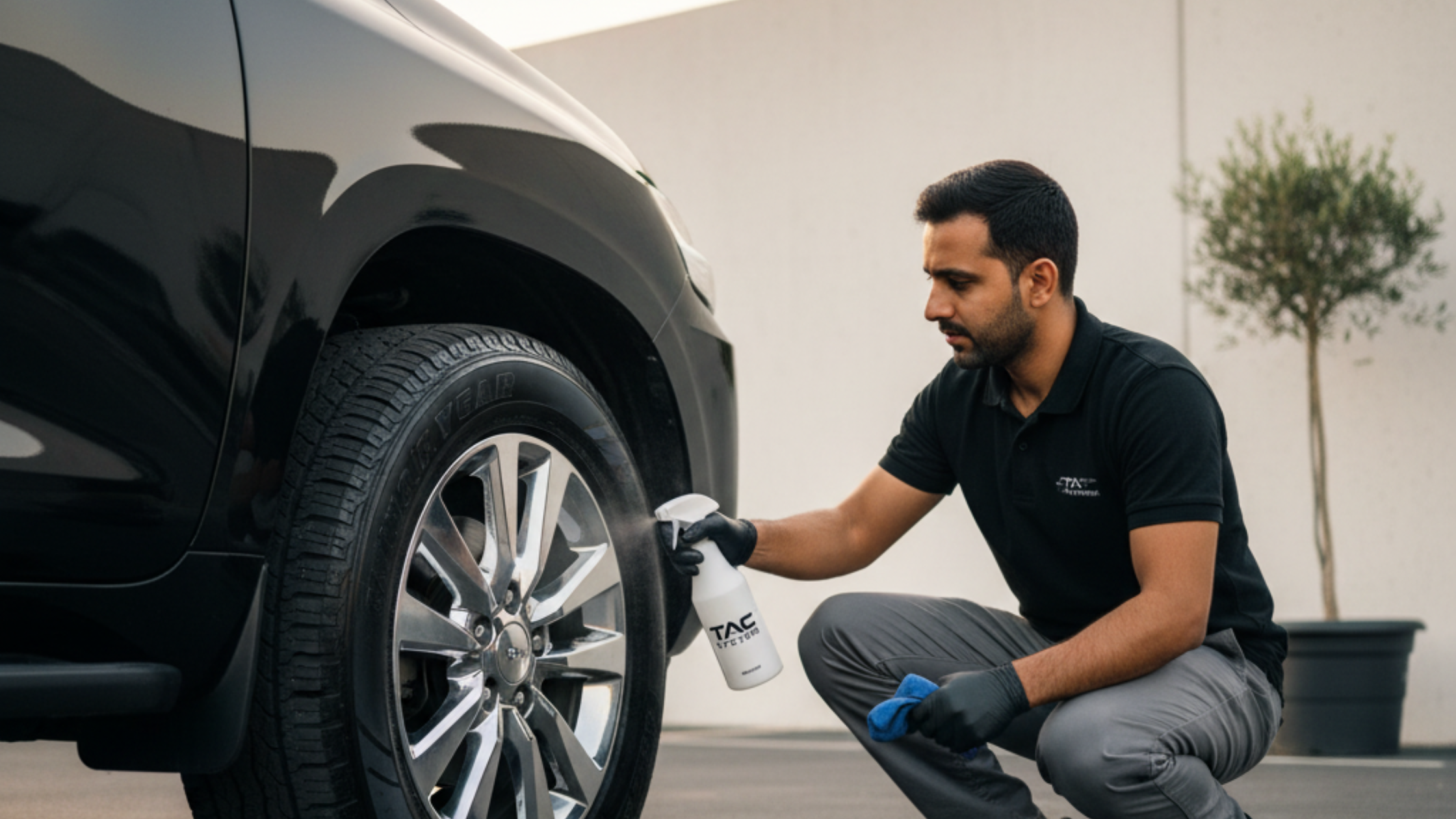 A blog banner image showing TAC SYSTEM Tire Dressing