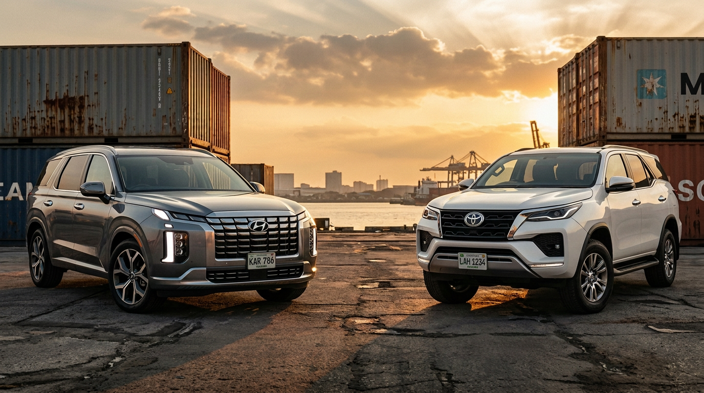 A blog banner image showing Hyundai Palisade and Fortuner