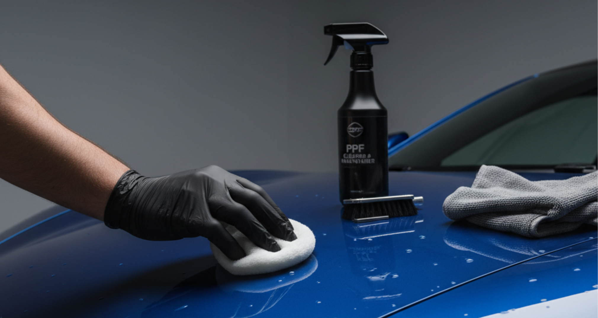 A blog banner image showing car PPF
