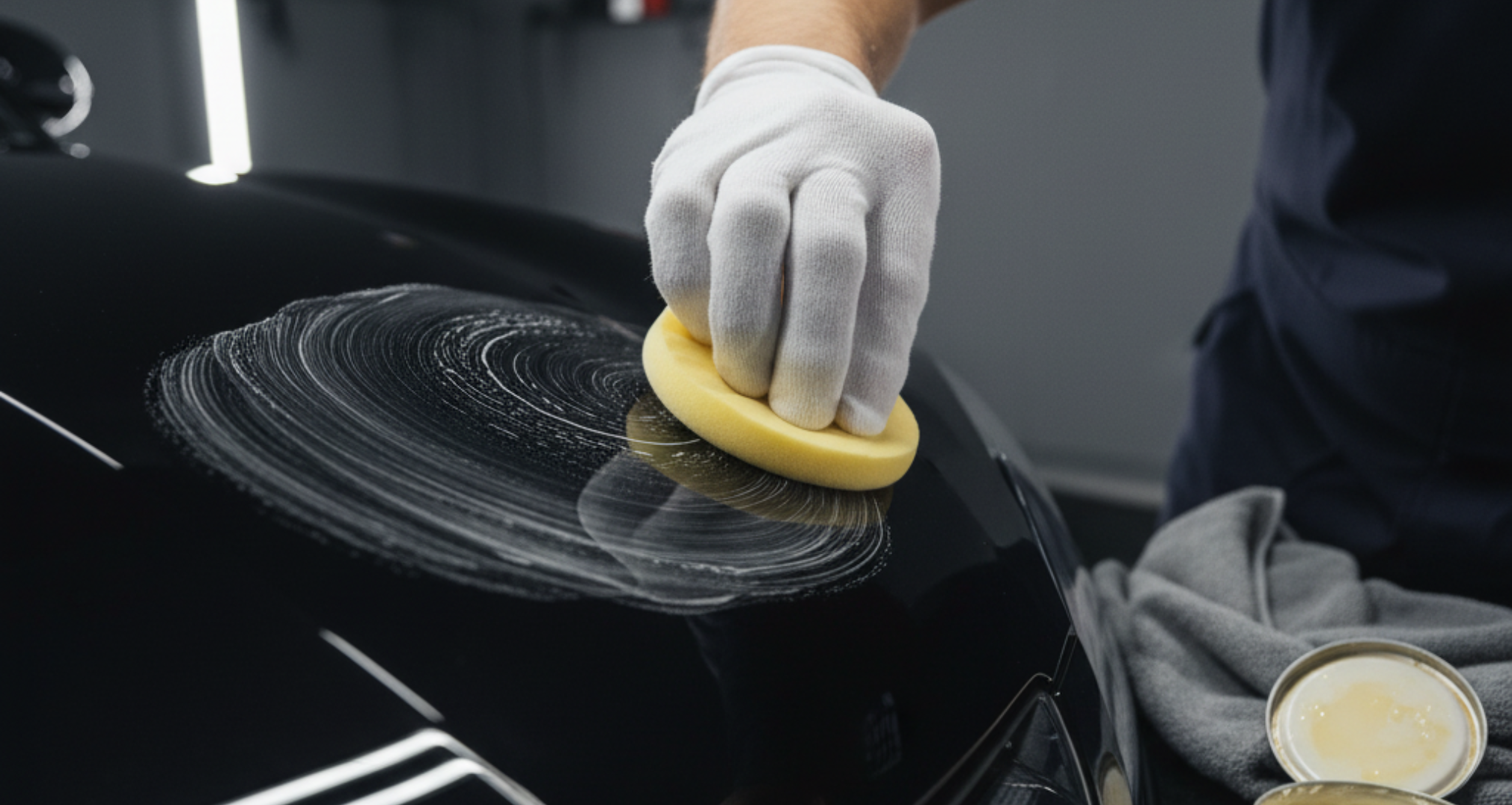 A blog banner image showing TAC SYSTEM Shinee Wax application
