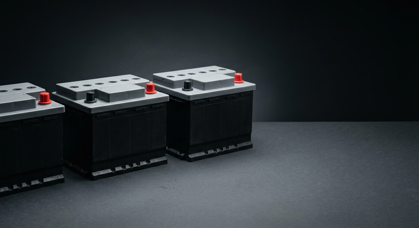 A blog banner image showing car batteries