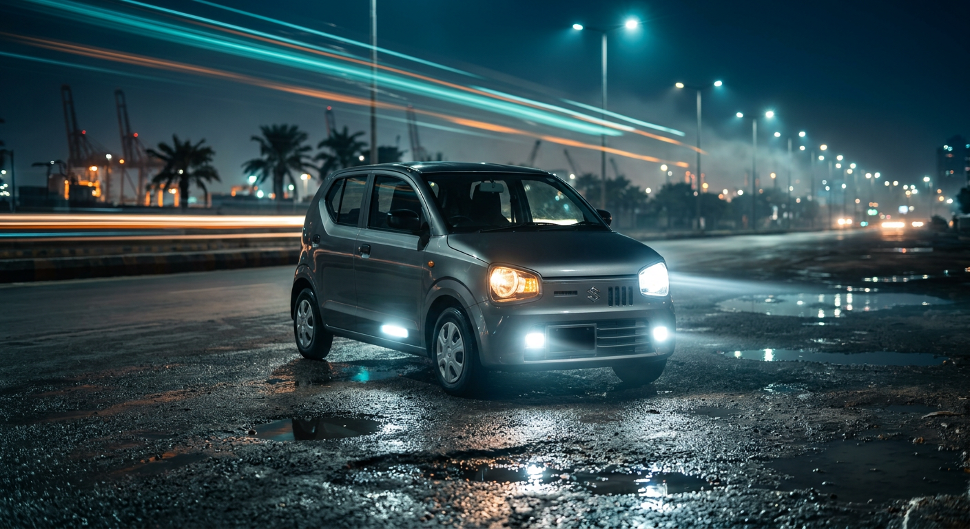 A car with LED lights