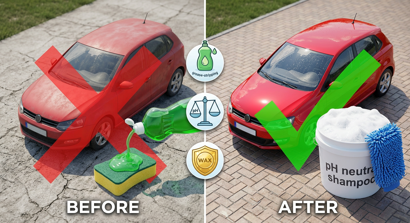 The image shows two cars in different conditions