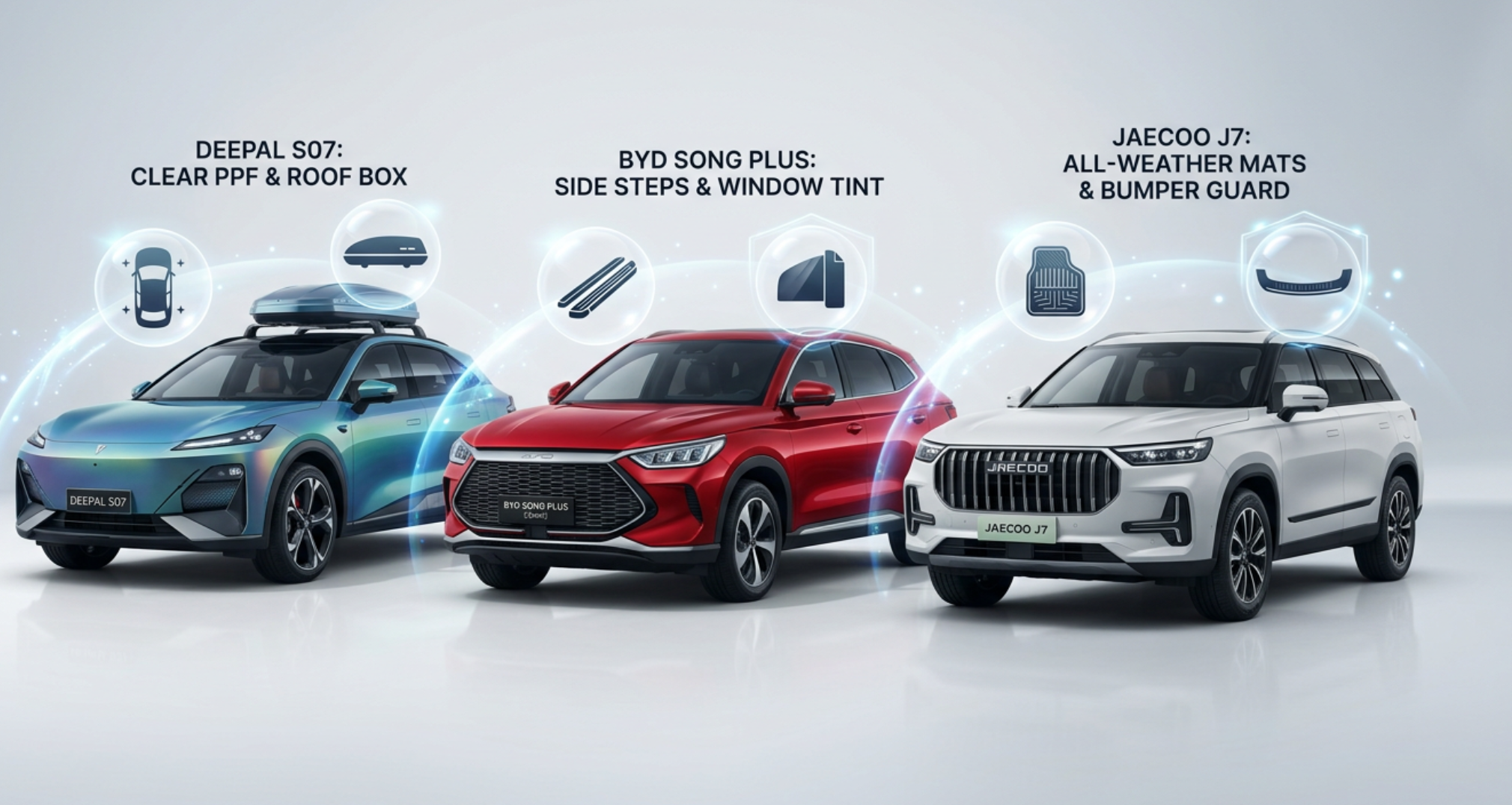 A blog banner image showing comparison of three cars