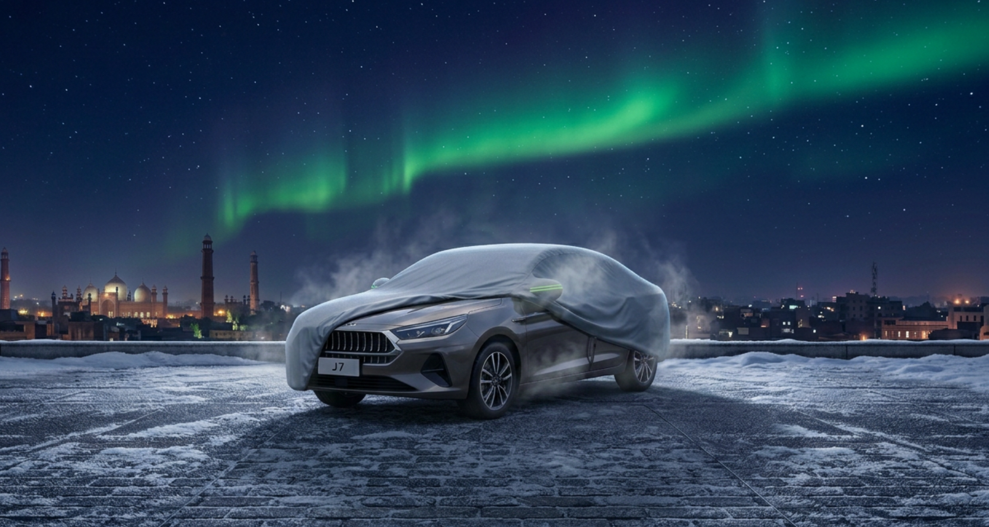 A blog banner image showing a car in win
